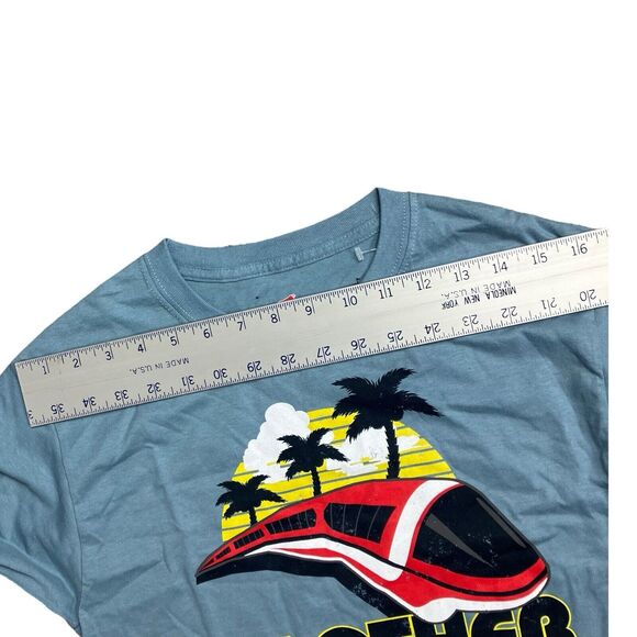 Hanes Disney Parks  T-Shirt Mens S Blue My Other Ride is a Monorail Attractions - Picture 6 of 8